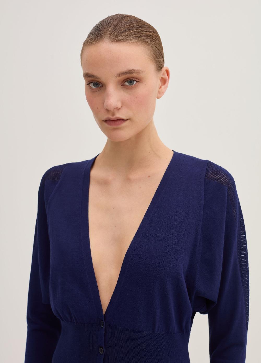 Stefanel Cardigan in crêpe con inserto in mesh Fornitura limitata