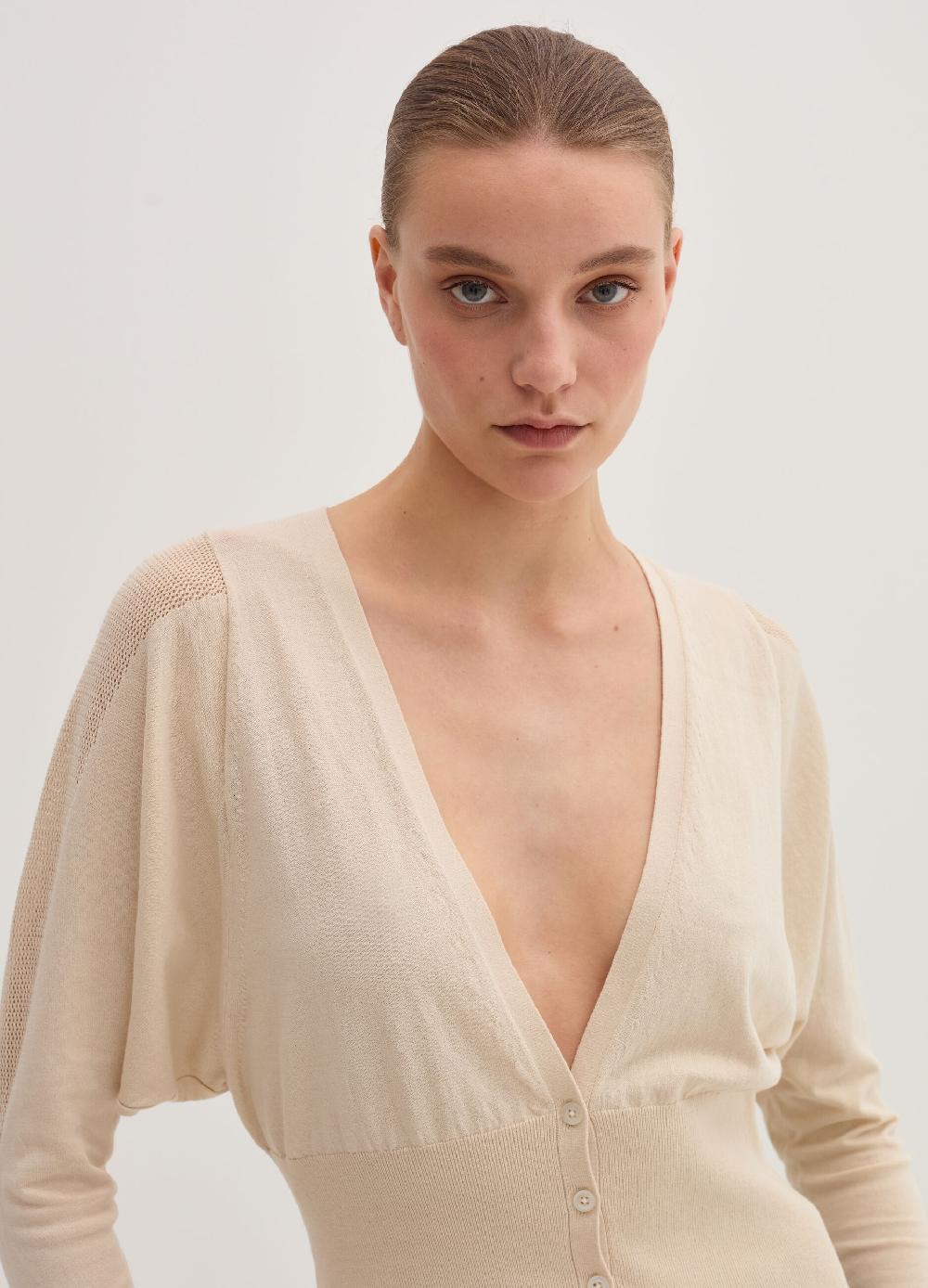 Stefanel Cardigan in crêpe con inserto in mesh Shopping online
