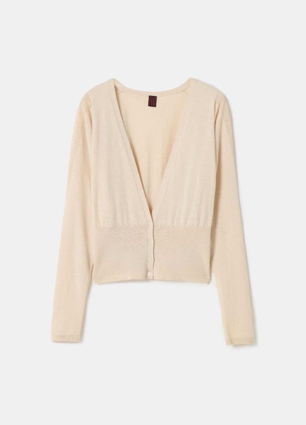 Stefanel Cardigan in crêpe con inserto in mesh Shopping online