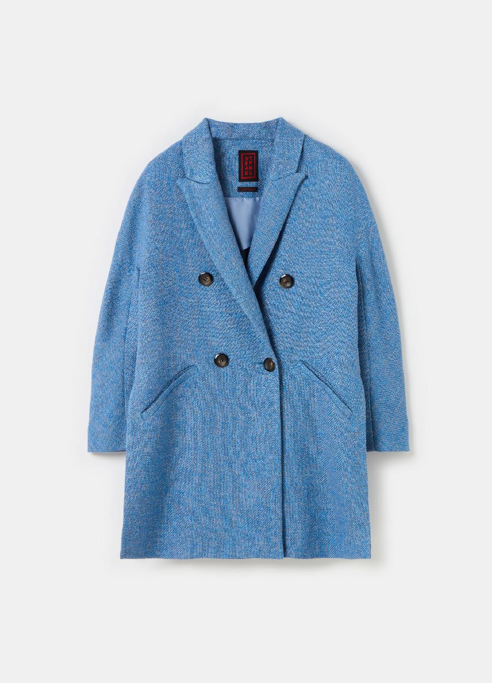 Stefanel Blazer doppiopetto con trama diagonale Offerta esclusiva