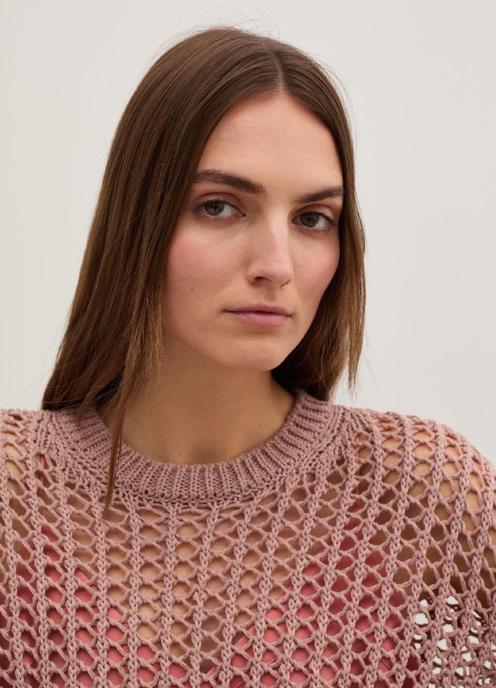 Stefanel Pullover con trama forata effetto mouline Vendite stagionali