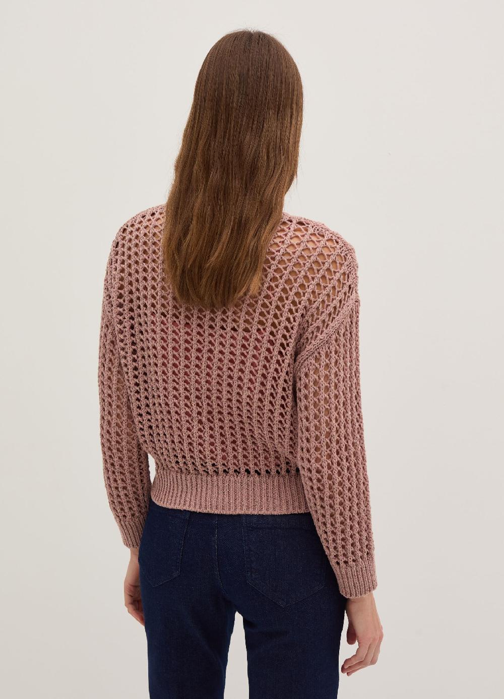 Stefanel Pullover con trama forata effetto mouline Vendite stagionali