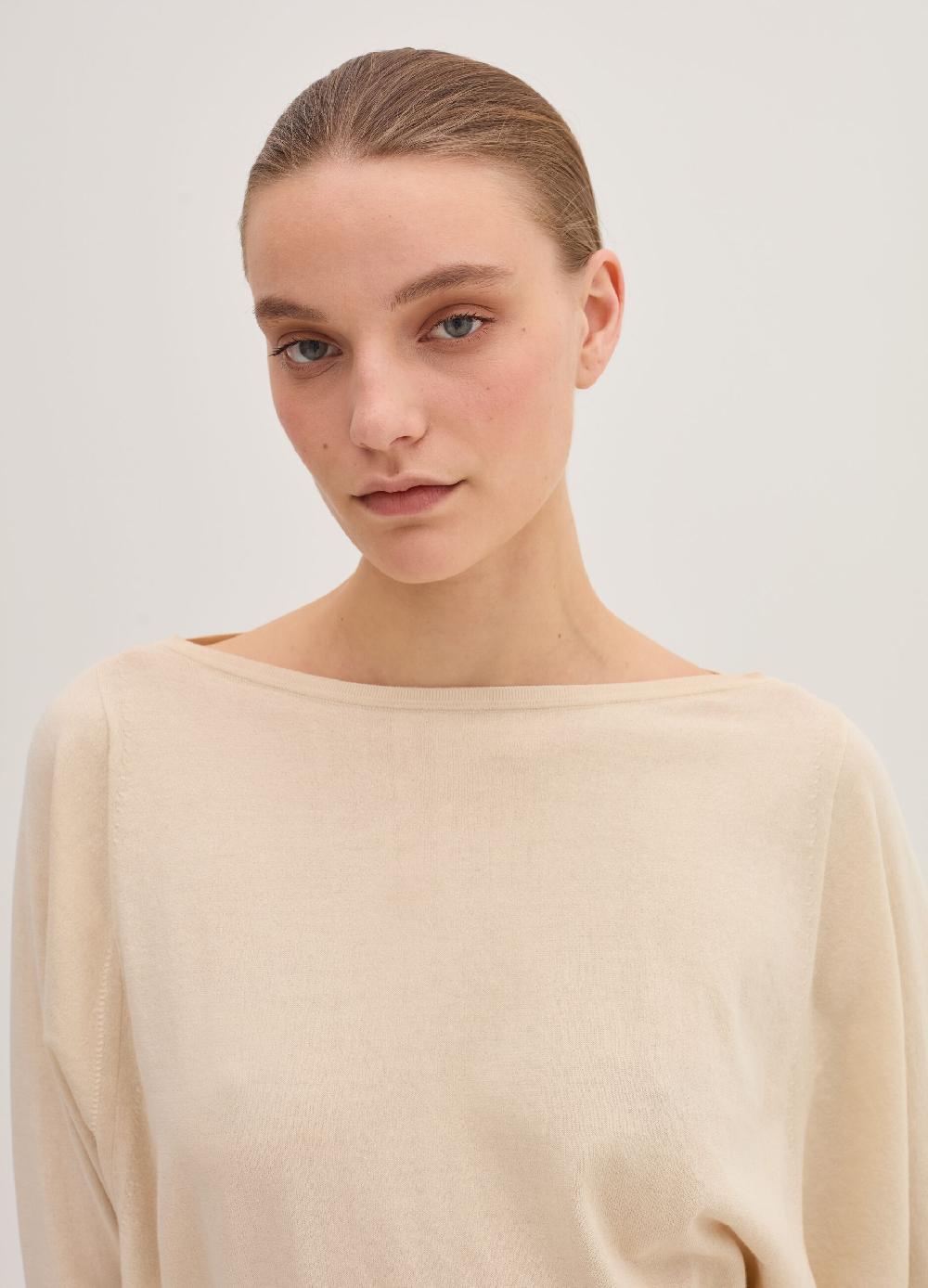 Stefanel Maglia crop in crêpe con inserto in mesh Offerta Giorno del Papà