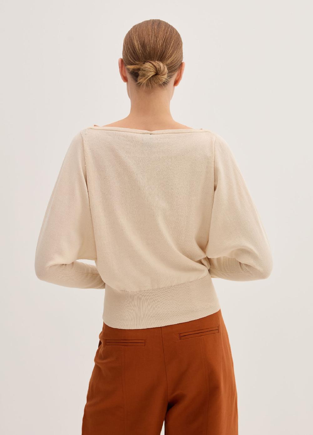 Stefanel Maglia crop in crêpe con inserto in mesh Offerta Giorno del Papà