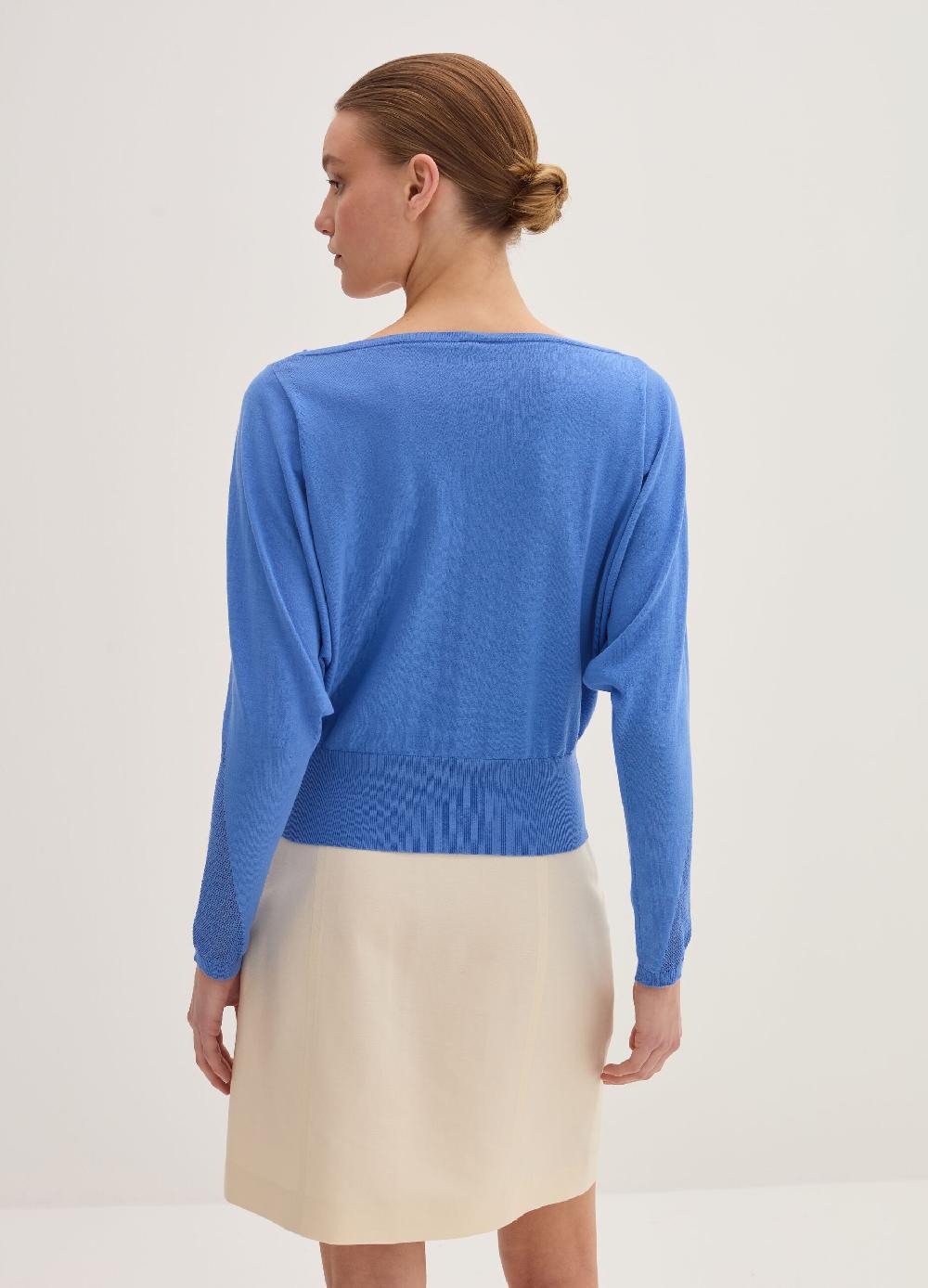 Stefanel Maglia crop in crêpe con inserto in mesh Offerta Anniversario
