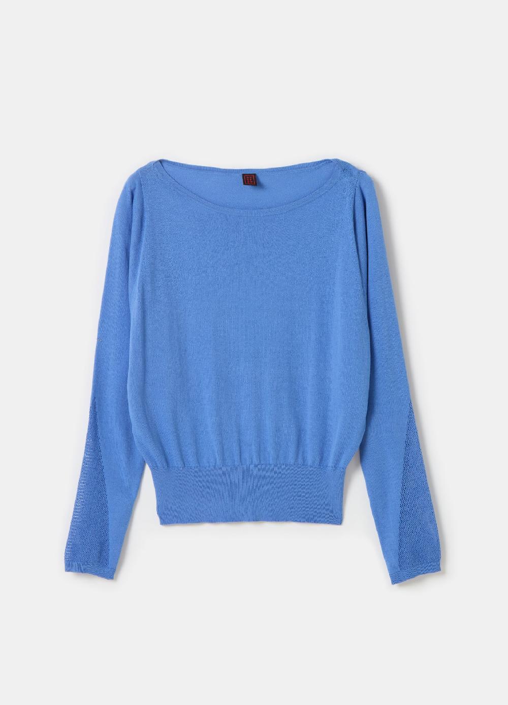 Stefanel Maglia crop in crêpe con inserto in mesh Offerta Anniversario