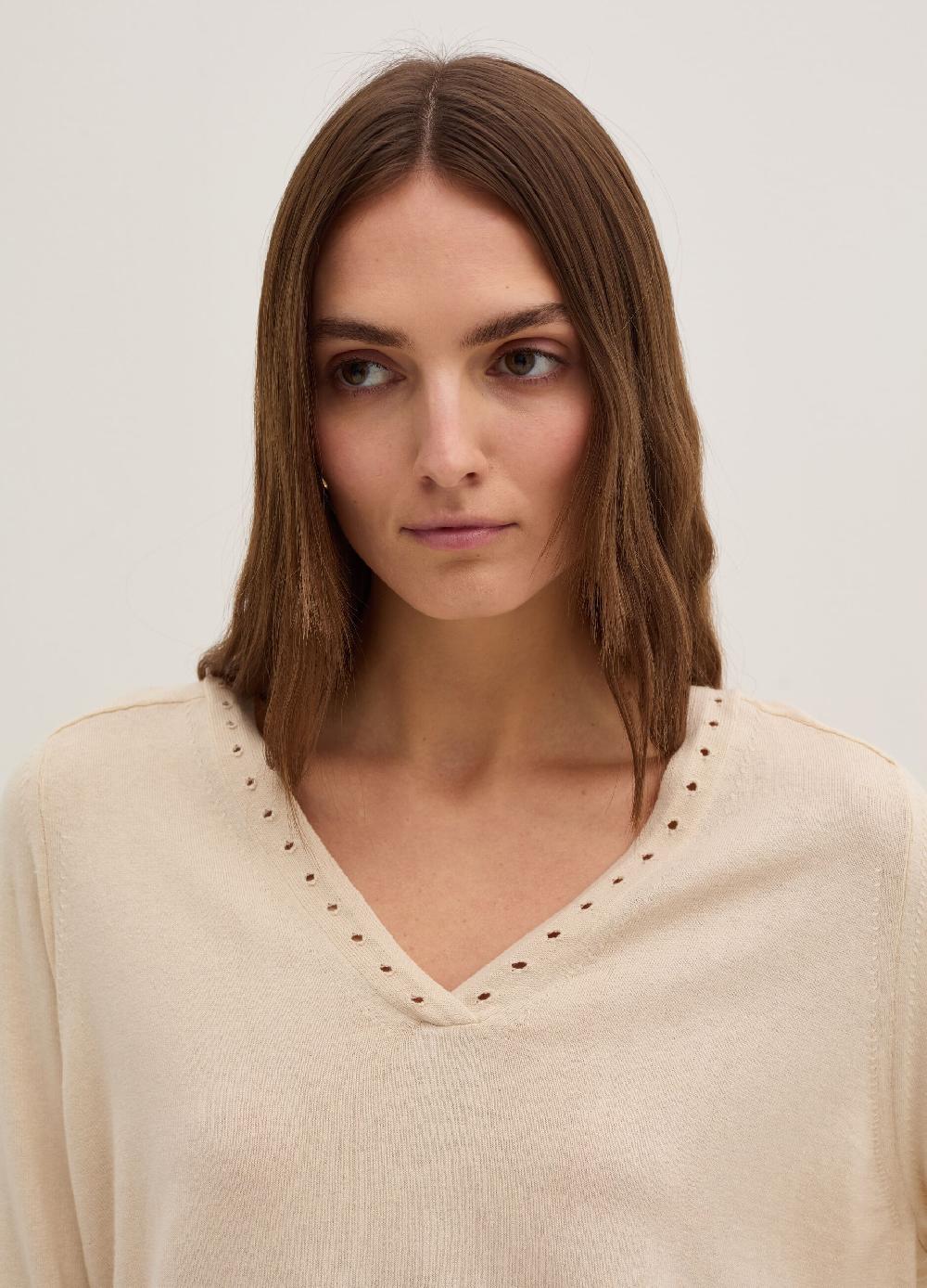 Stefanel Maglia con dettagli traforati scollo a V Offerta migliore
