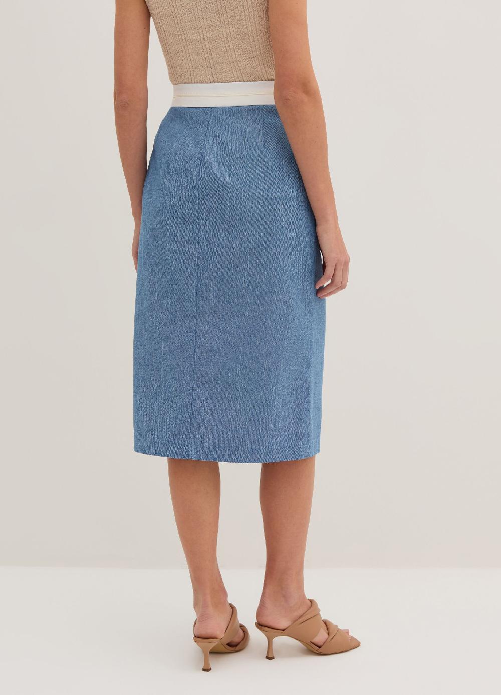 Stefanel Gonna midi sartoriale a tubo effetto denim Lightning offer
