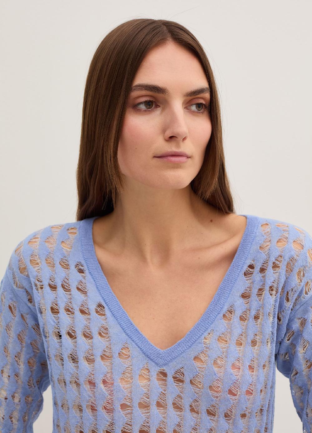 Stefanel Maglia a rete bicolore con lurex Liquidazione