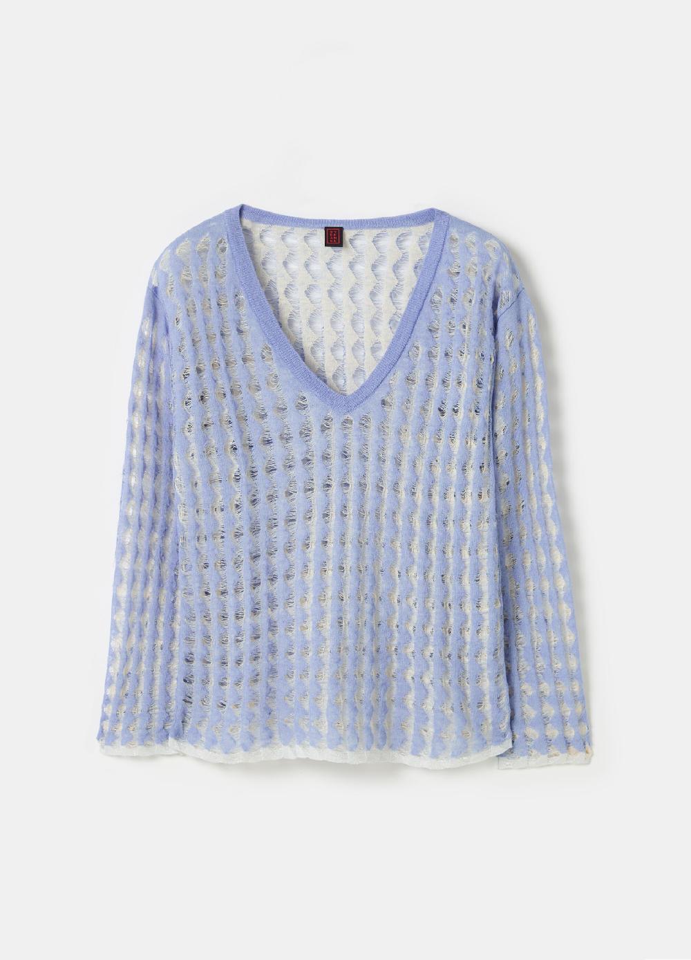 Stefanel Maglia a rete bicolore con lurex Liquidazione