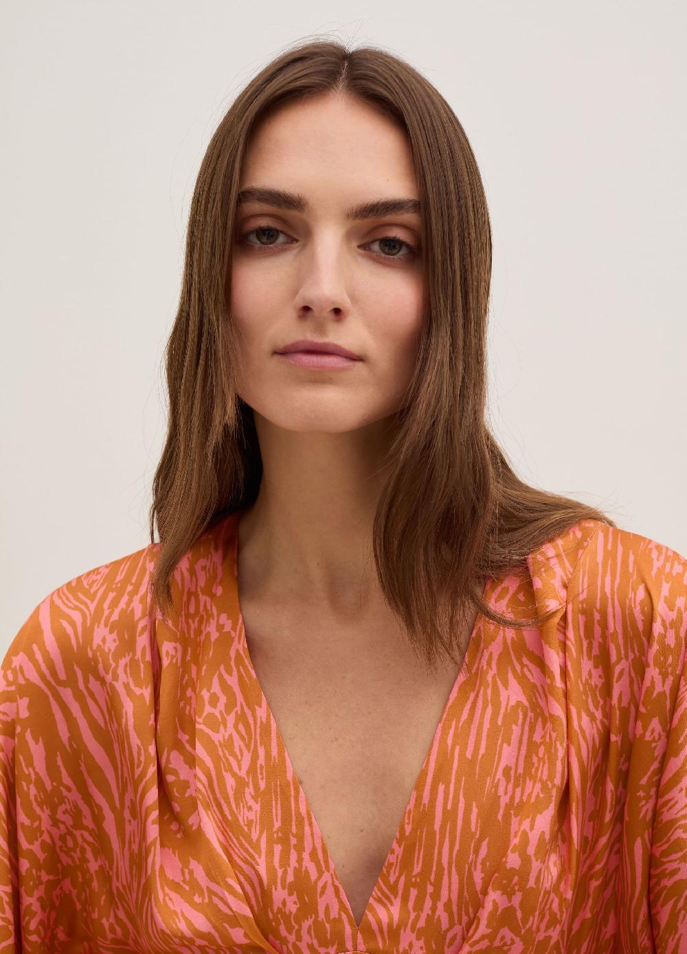 Stefanel Vestito corto in satin con stampa moire Prezzo basso