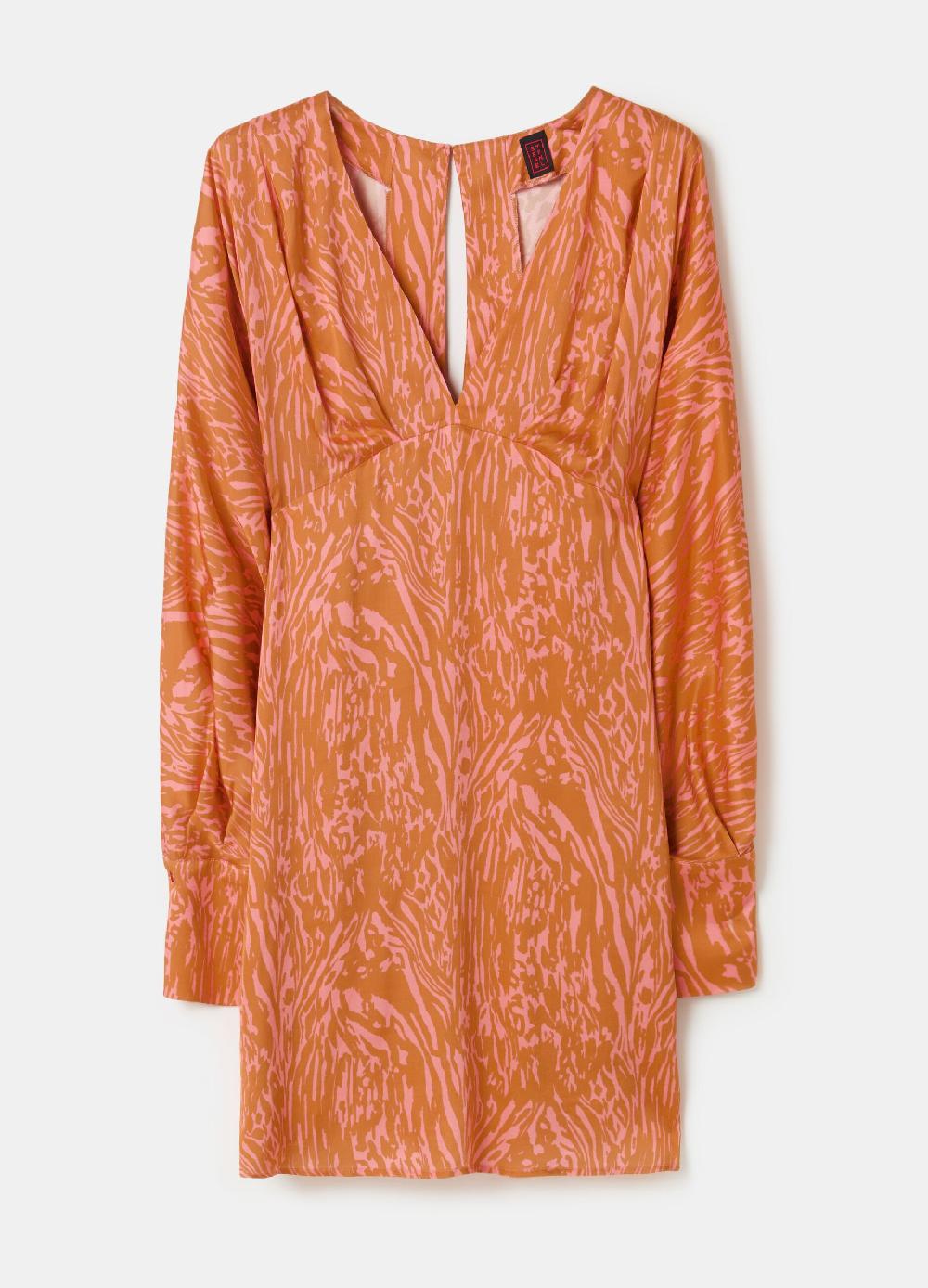 Stefanel Vestito corto in satin con stampa moire Prezzo basso