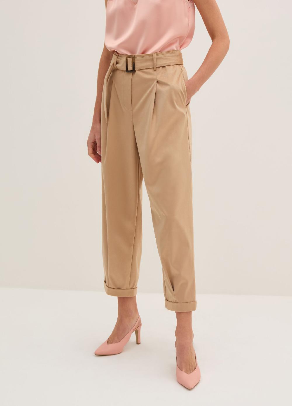Stefanel Pantalone a sigaretta ankle fit in suede Ritorno libero