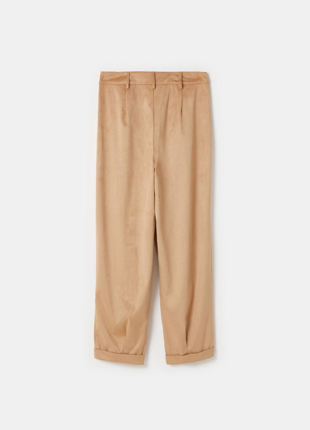 Stefanel Pantalone a sigaretta ankle fit in suede Ritorno libero