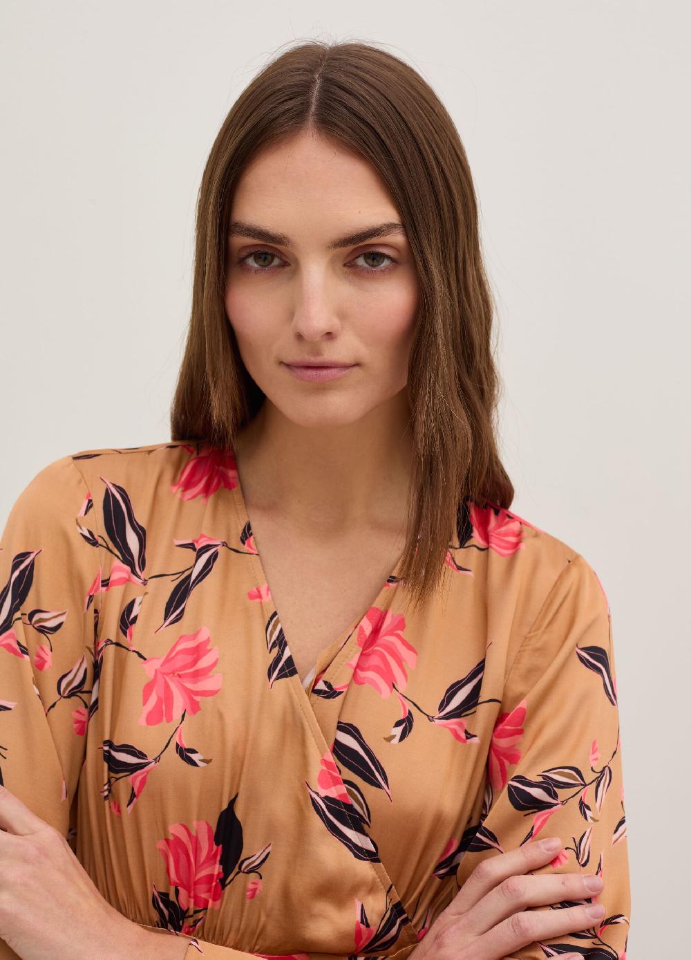 Stefanel Vestito lungo in satin stampa floreale Ultimi tre giorni