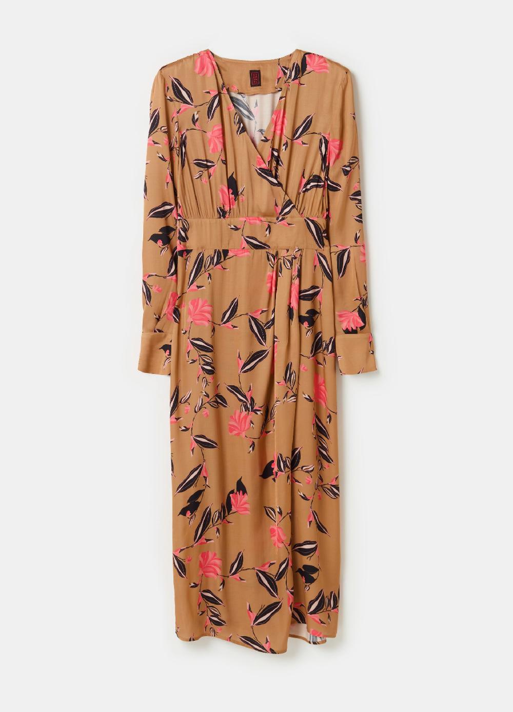 Stefanel Vestito lungo in satin stampa floreale Ultimi tre giorni