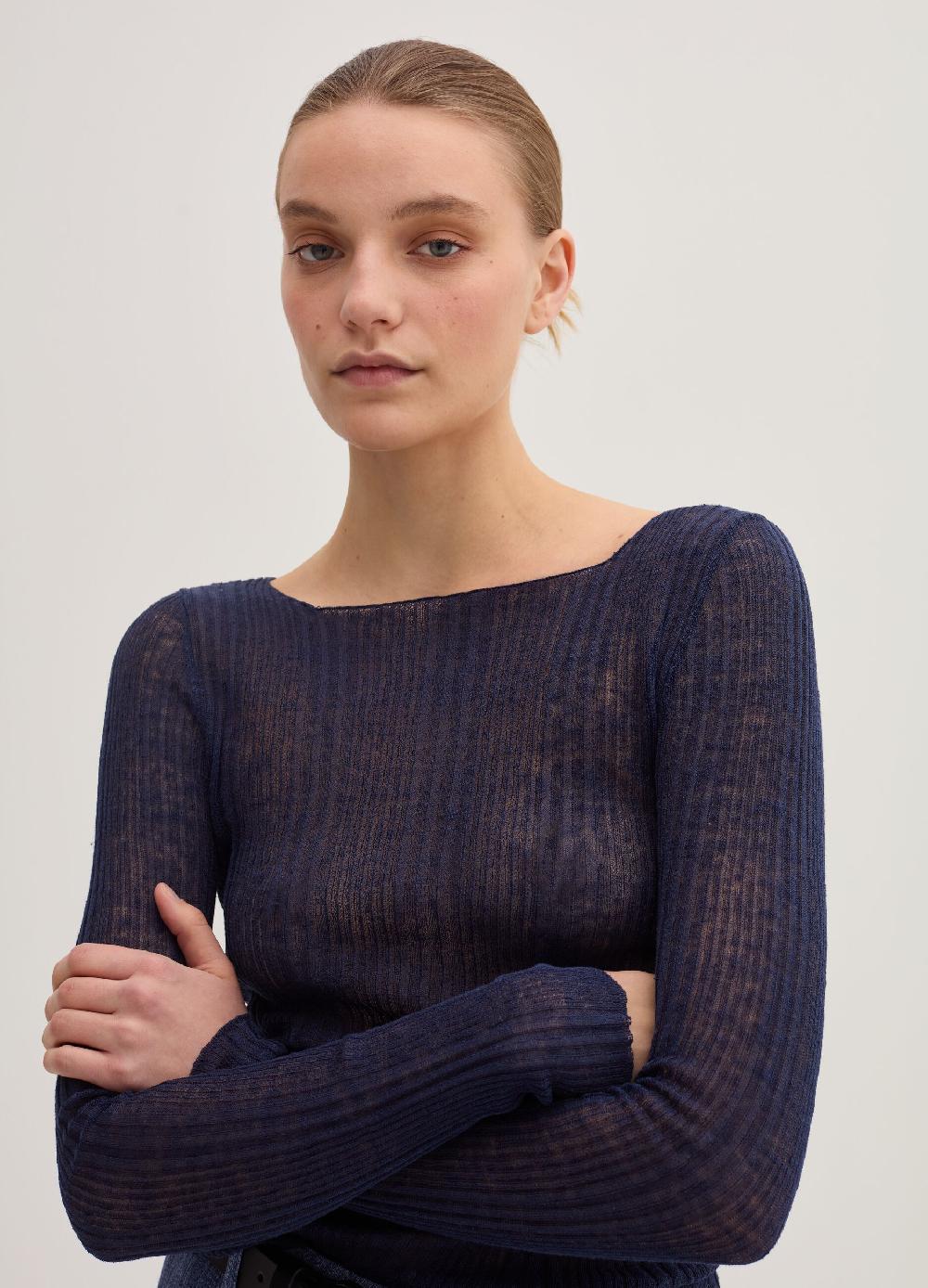 Stefanel Maglia a costine con maniche lunghe Fino al 50% di sconto