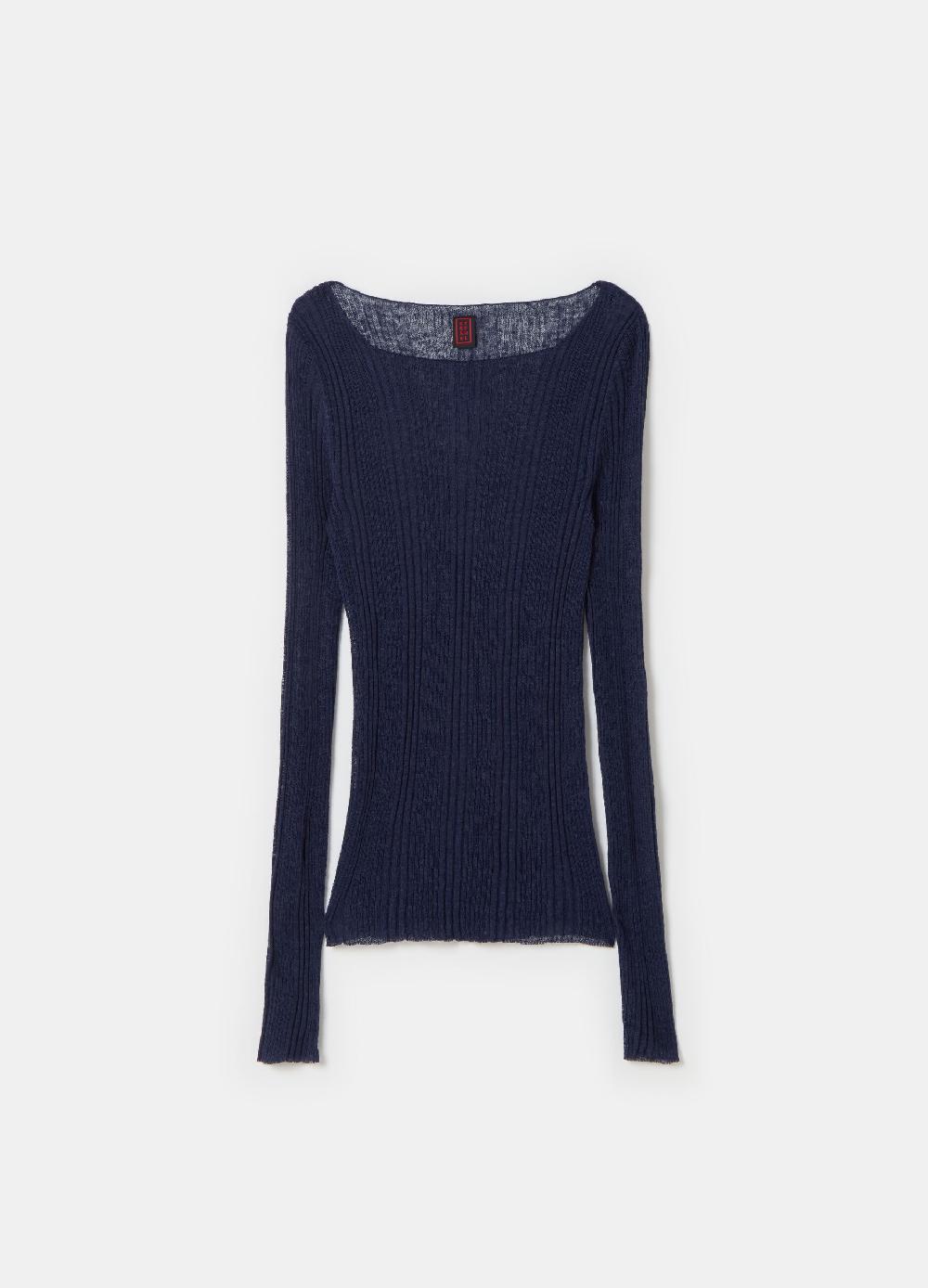 Stefanel Maglia a costine con maniche lunghe Fino al 50% di sconto