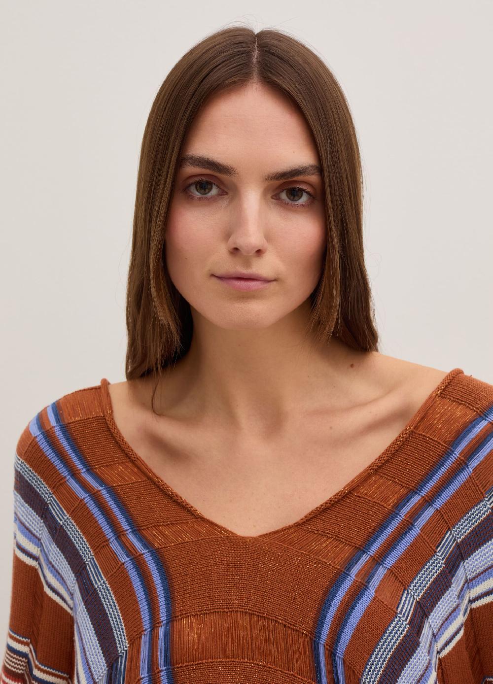 Stefanel Maglia a righe multicolor con frange Fino al 60% di sconto