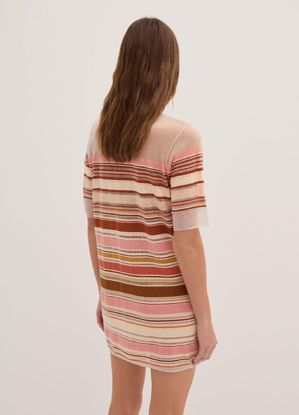 Stefanel Vestito corto a righe effetto trasparente Fino al 65% di sconto
