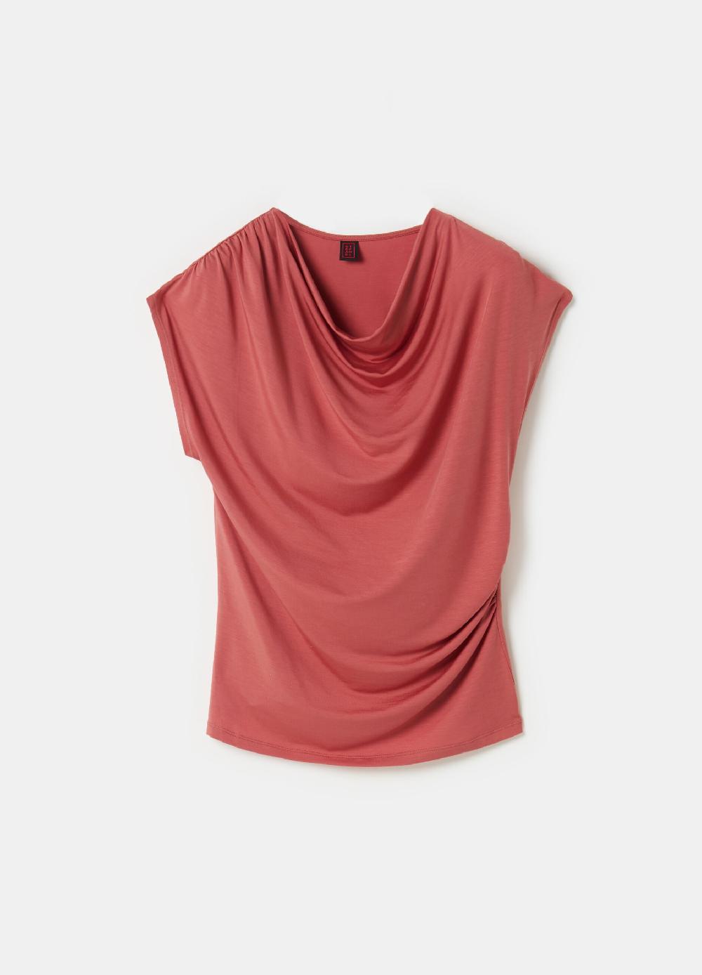 Stefanel Top smanicato scollo con drappeggio Only for today