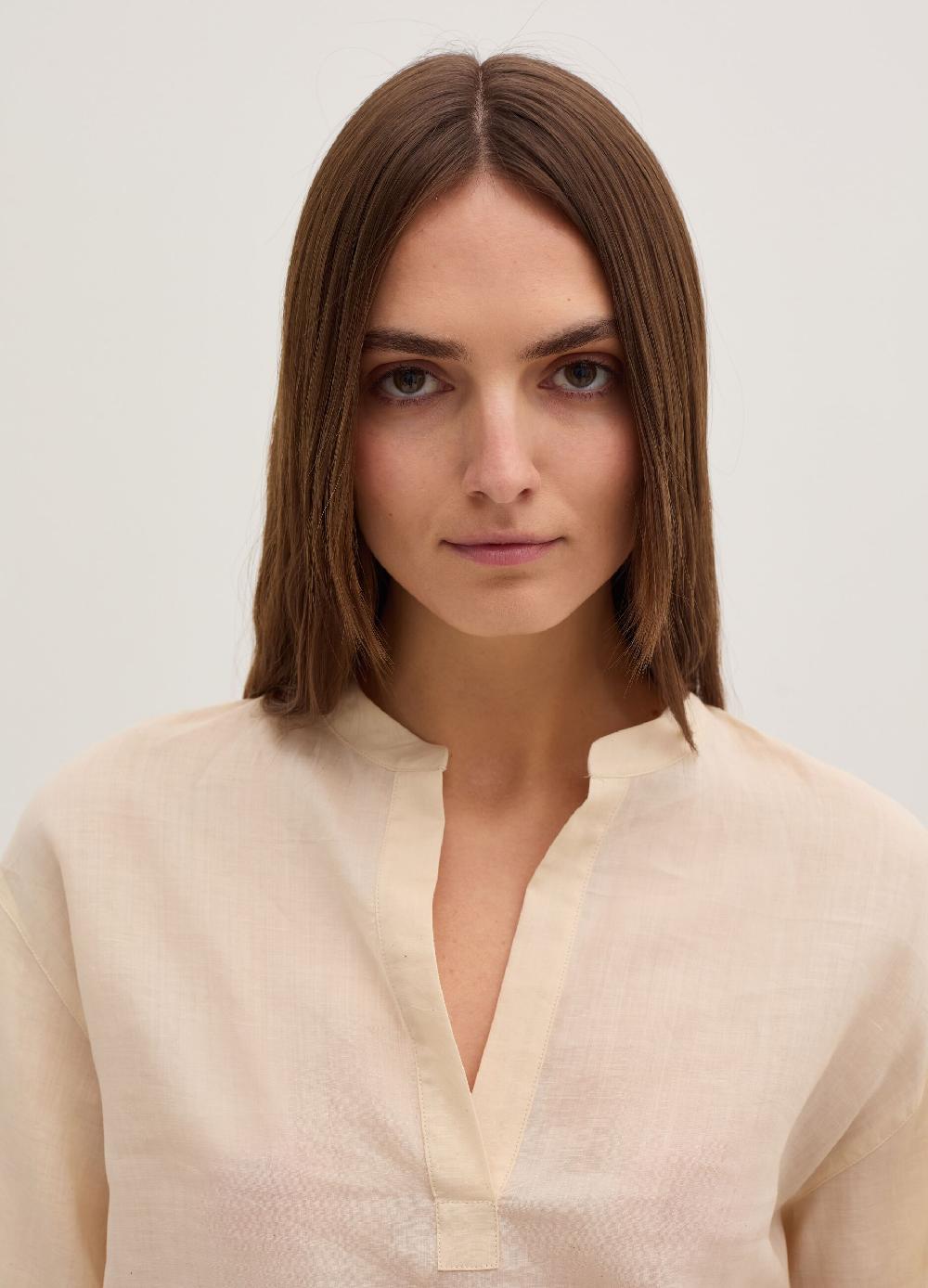 Stefanel Blusa over in ramie con laccetti Trasporto libero internazionale