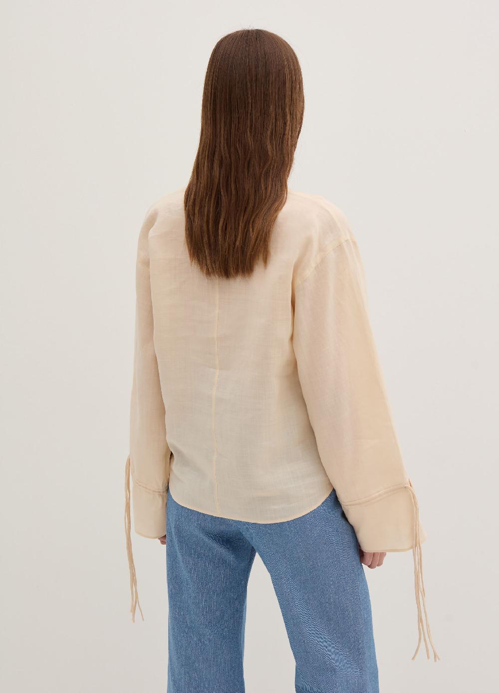 Stefanel Blusa over in ramie con laccetti Trasporto libero internazionale