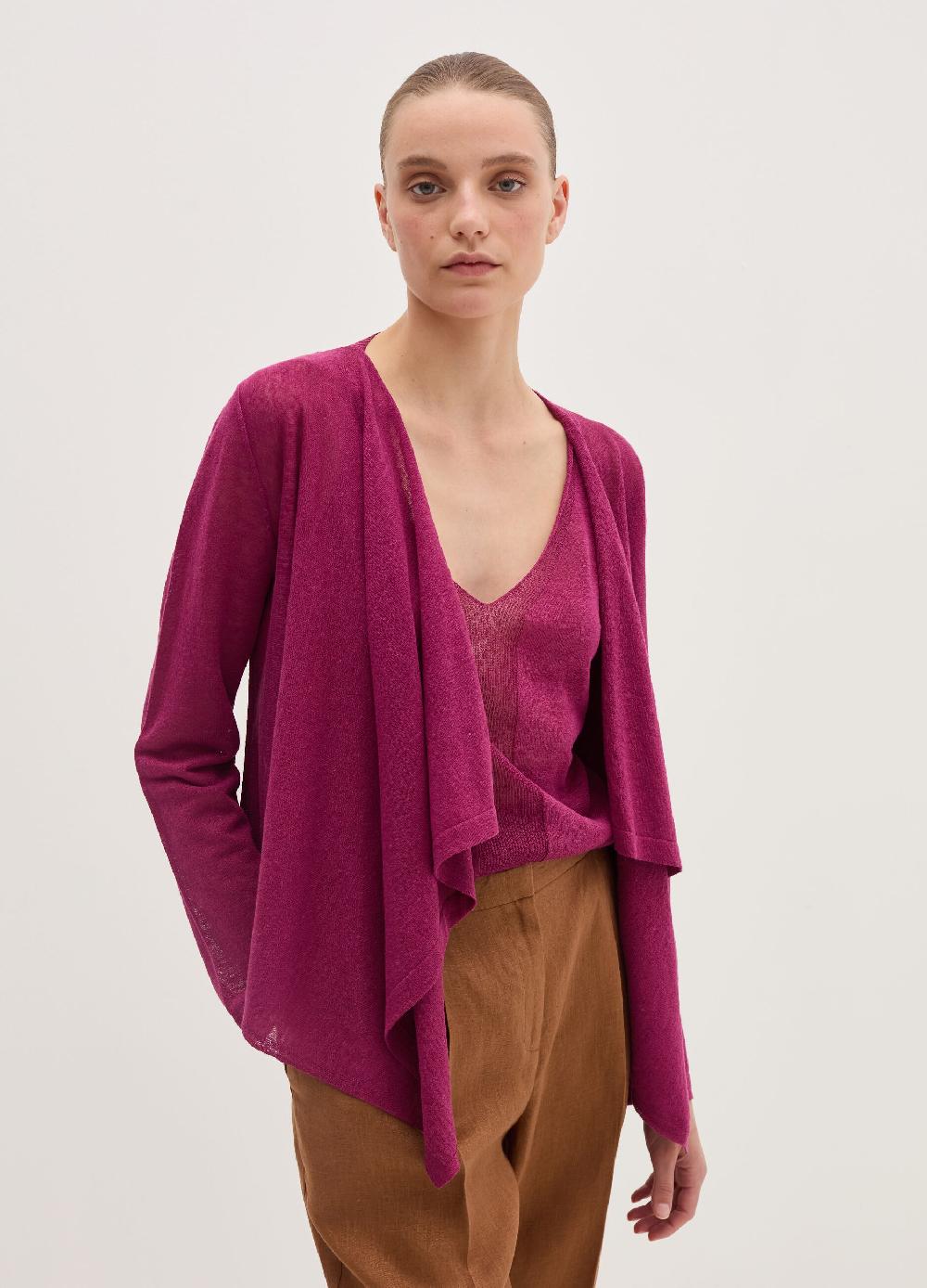 Stefanel Cardigan aperto in misto lino In vendita