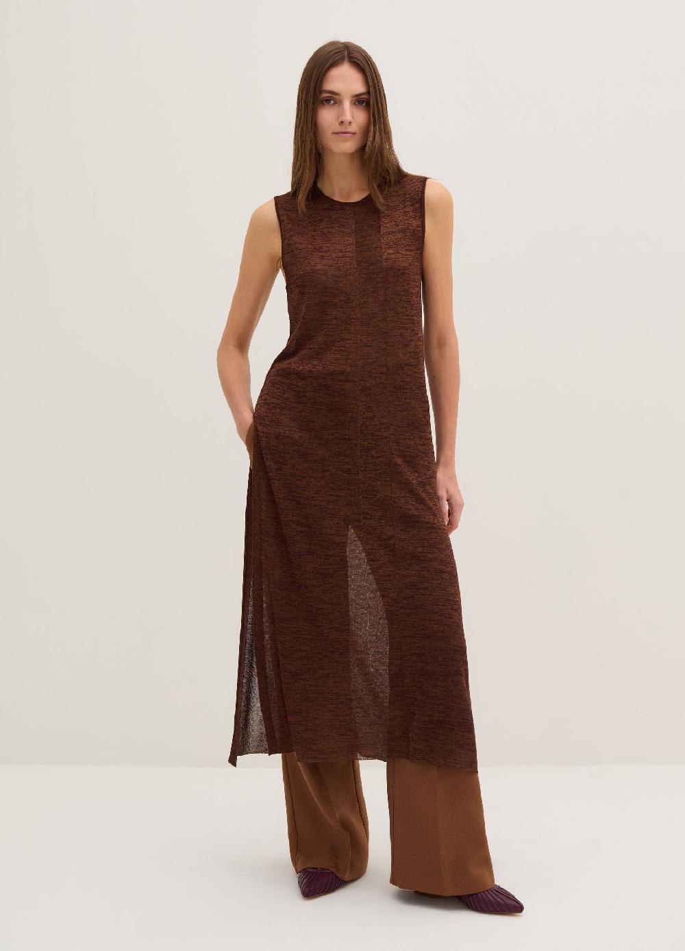 Stefanel Vestito lungo effetto shantung con spacchi Qualità