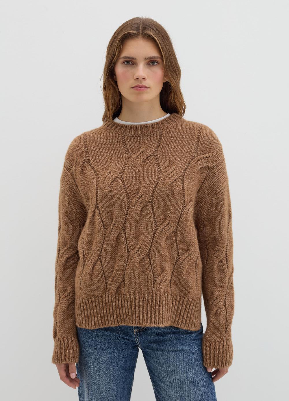 Stefanel Pullover oversize con lavorazione a treccia Spedizione Gratuita