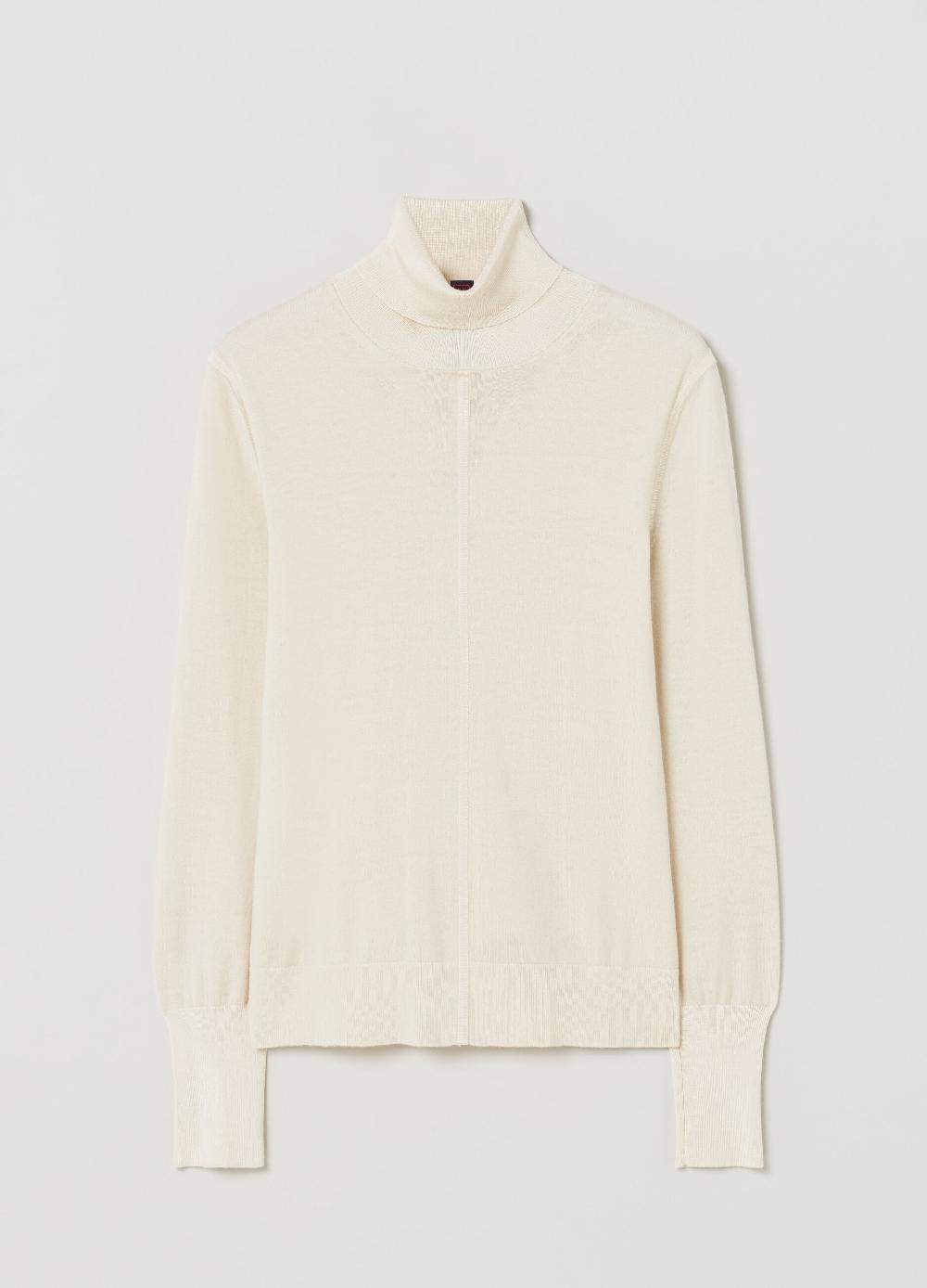 Stefanel Pullover in lana e seta a collo alto Sconto