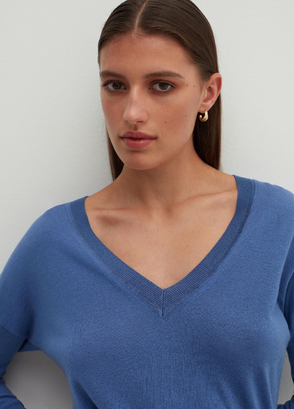 Stefanel Pullover in lana e seta con scollo a V Offerta