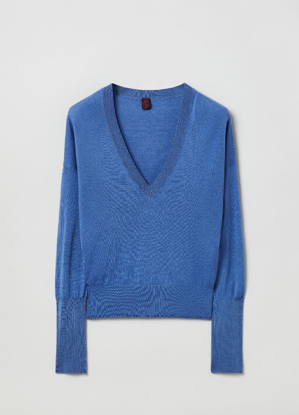 Stefanel Pullover in lana e seta con scollo a V Offerta
