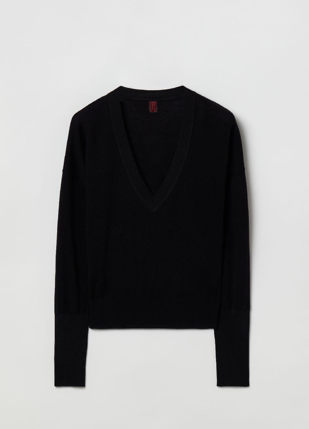 Stefanel Pullover in lana e seta con scollo a V Economico