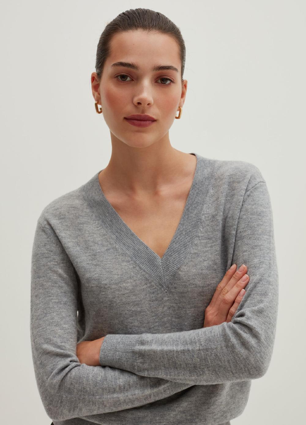 Stefanel Pullover in lana con scollo a V Vendita Calda