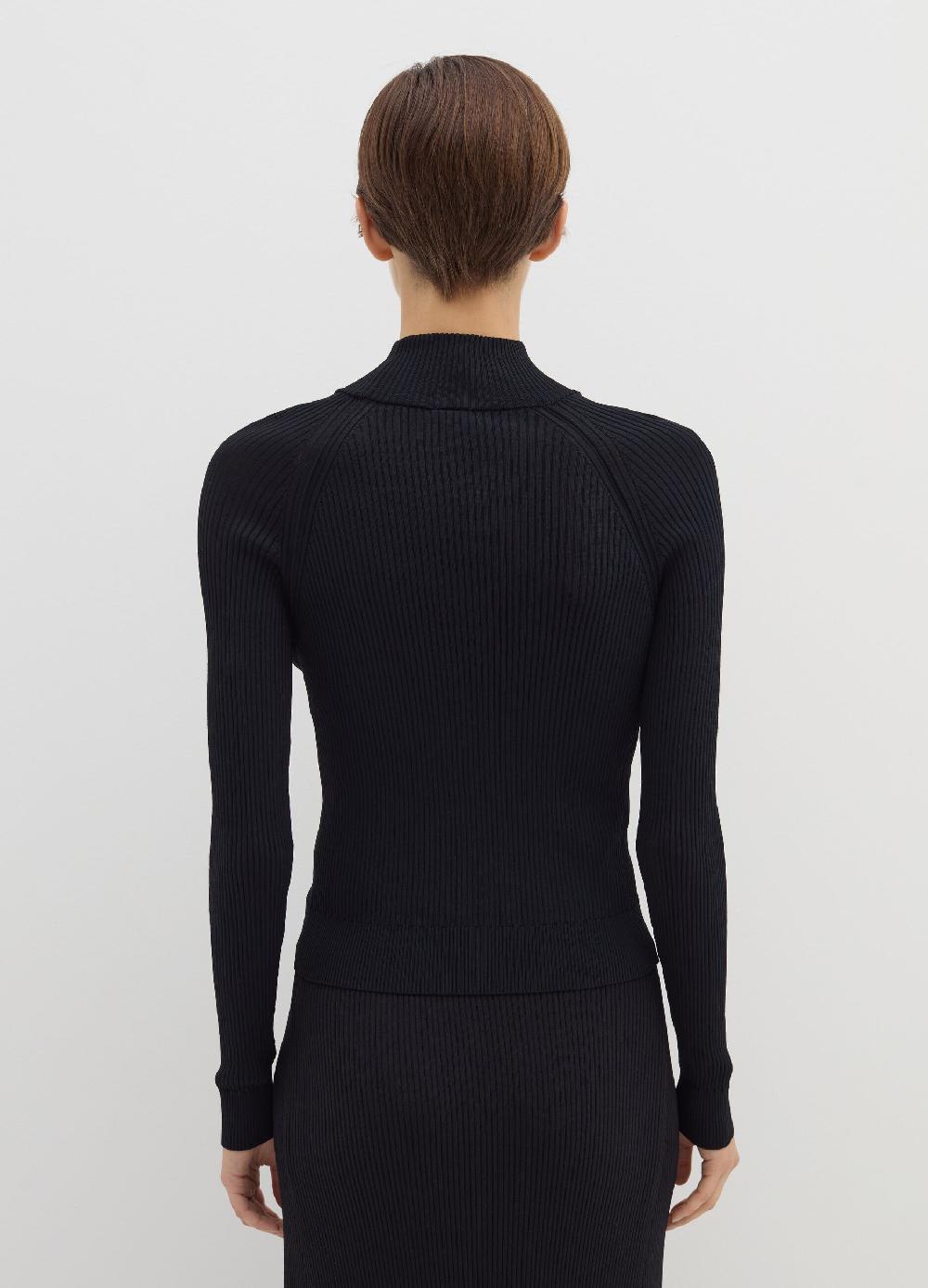 Stefanel Maglia a coste piatte mock neck Comprare a buon mercato