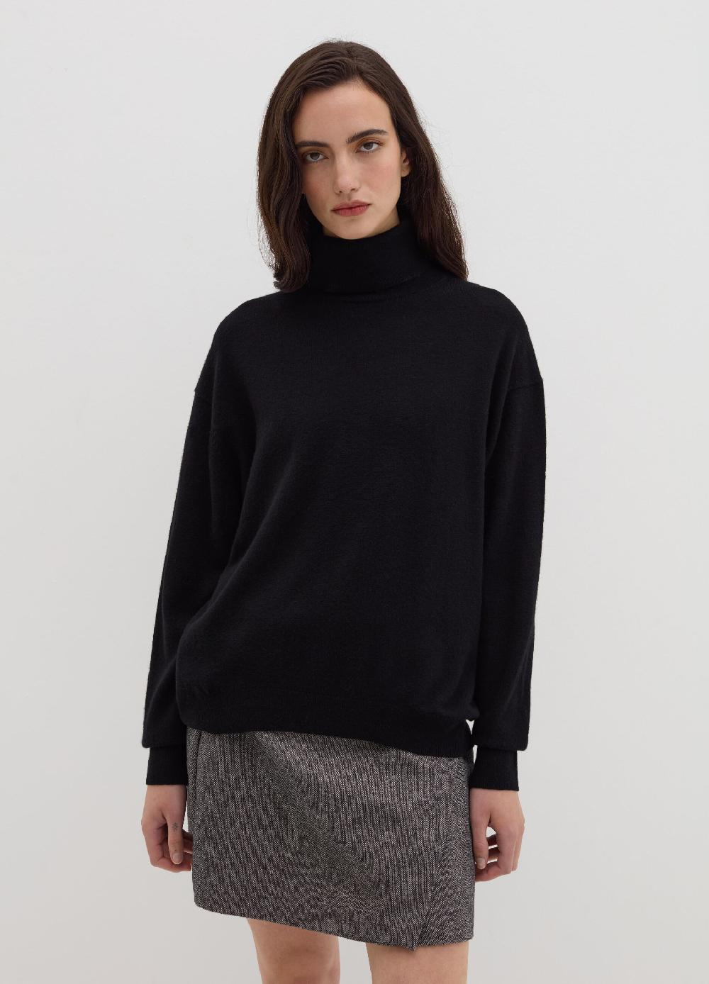 Stefanel Pullover in lana cardata a collo alto Grande vendita
