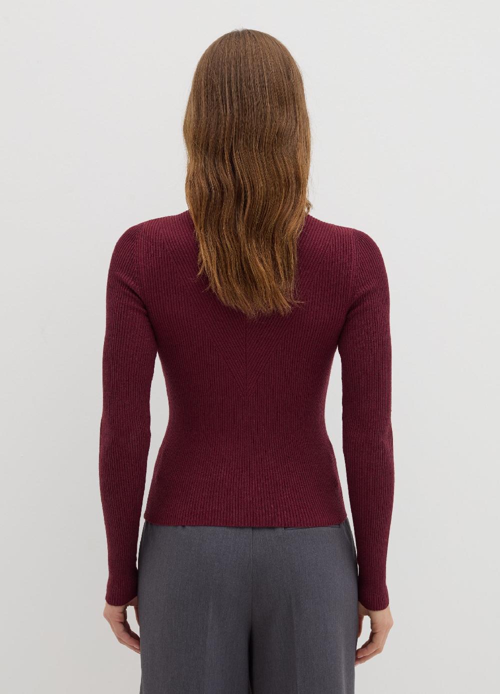 Stefanel T-shirt in lurex a costine con collo alto Cyber Monday