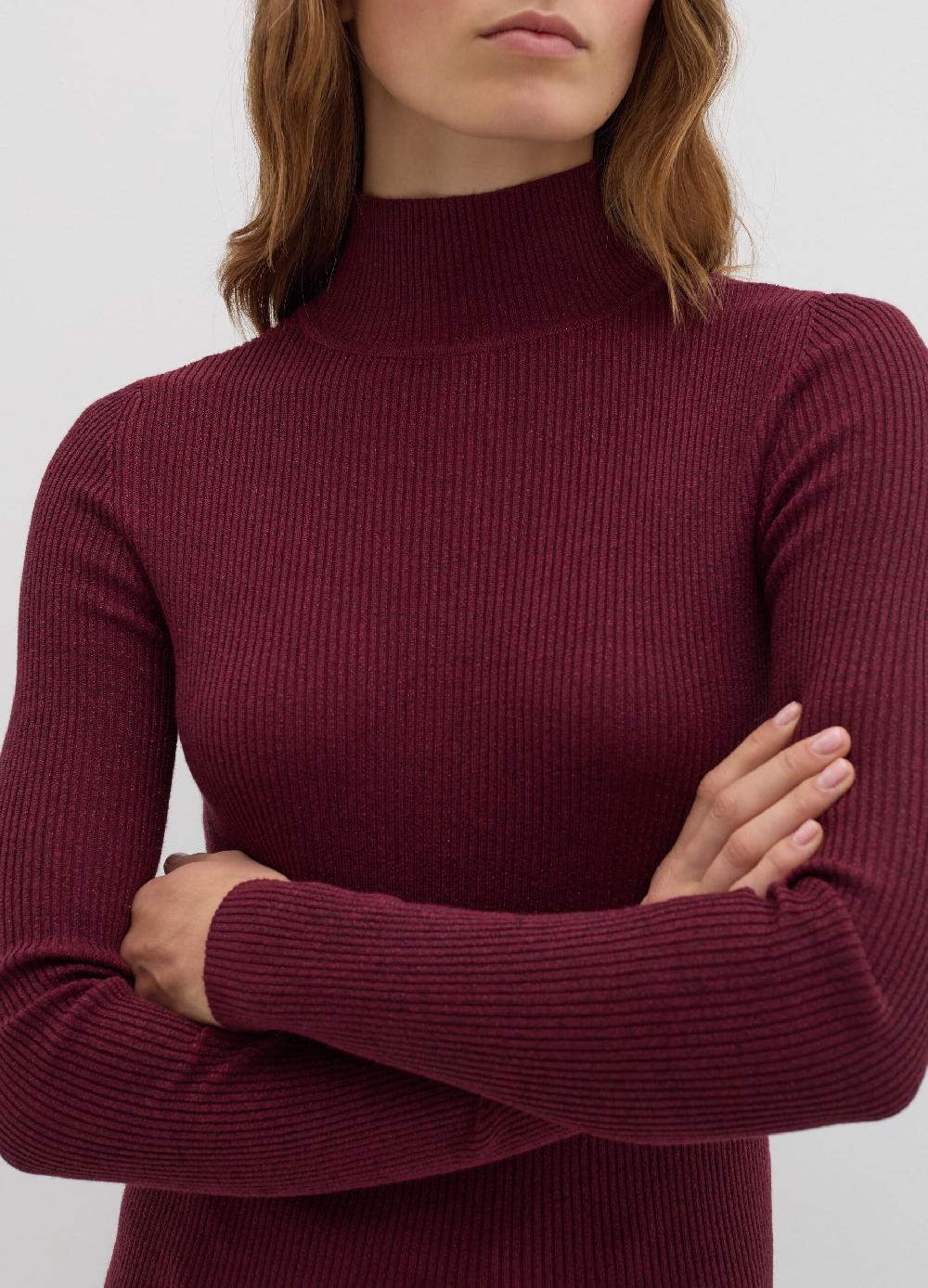 Stefanel T-shirt in lurex a costine con collo alto Cyber Monday