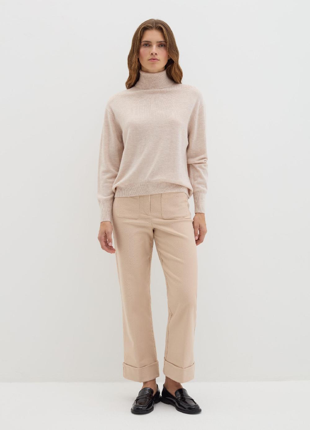 Stefanel Pullover in lana cardata a collo alto Vendita calda