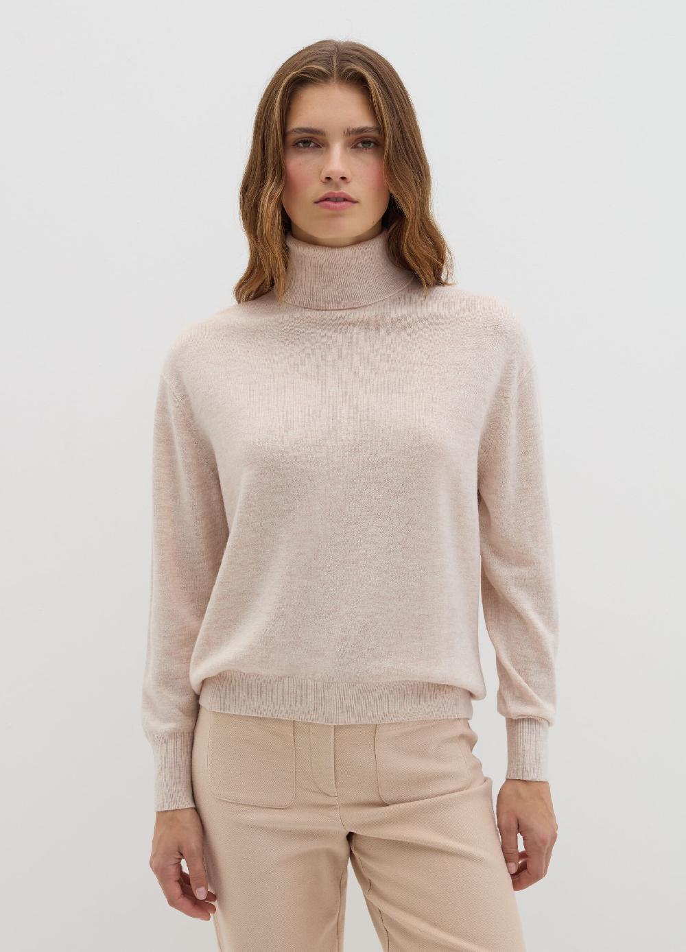 Stefanel Pullover in lana cardata a collo alto Vendita calda