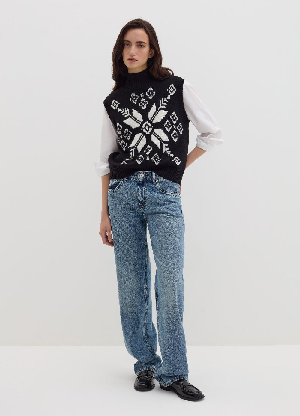 Stefanel Gilet chiuso con disegno jacquard Offerta migliore