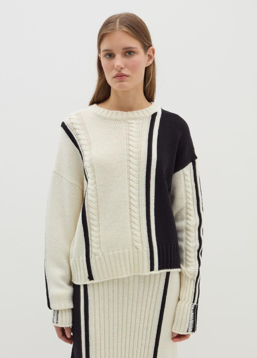 Stefanel Pullover in cordonetto con intarsio bicolore Nuovi prodotti