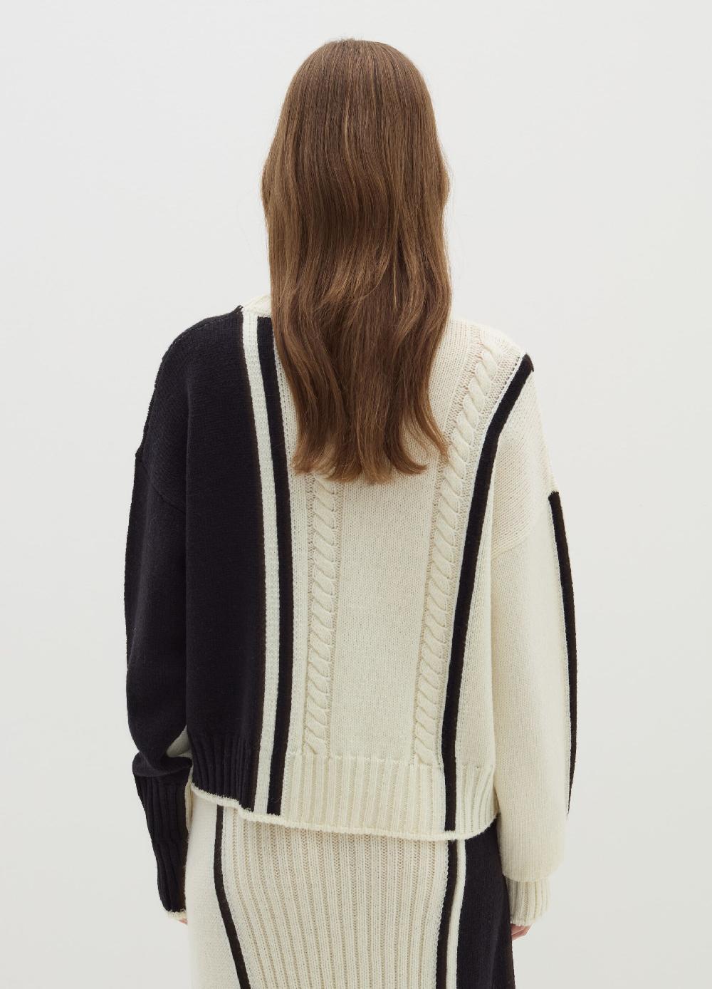 Stefanel Pullover in cordonetto con intarsio bicolore Nuovi prodotti