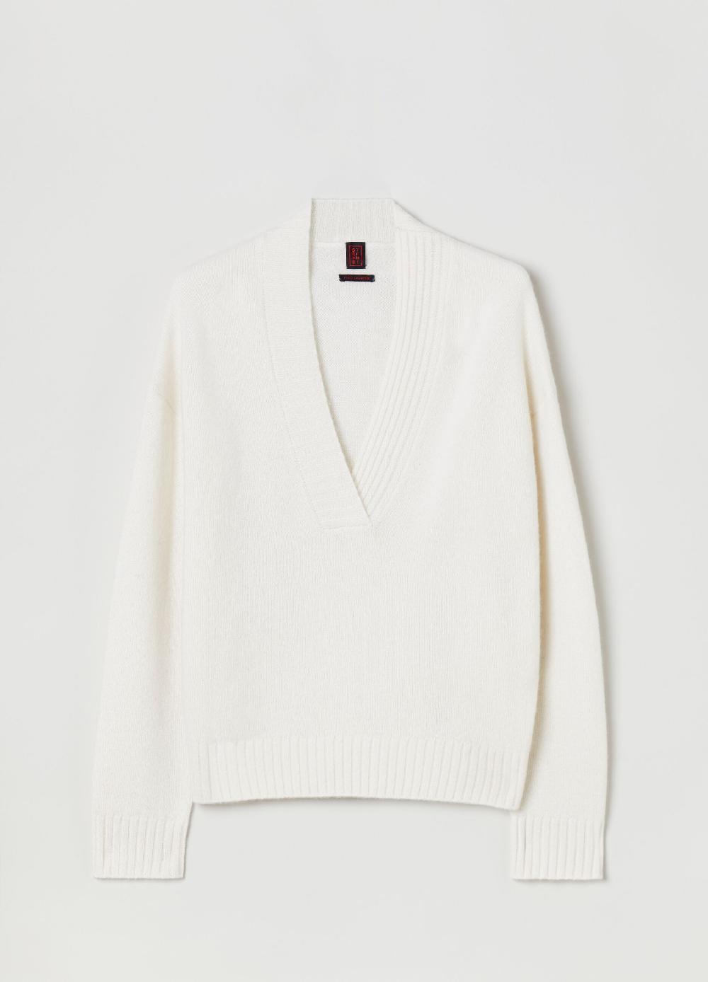 Stefanel Pullover in cashmere con scollo a V Offerte stagionali