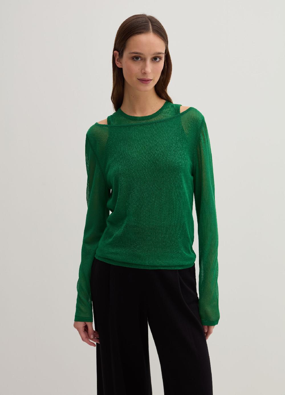 Stefanel Maglia effetto trasparenza a maniche lunghe Fino al 60% di sconto