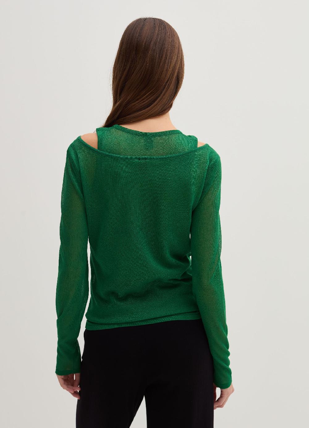 Stefanel Maglia effetto trasparenza a maniche lunghe Fino al 60% di sconto