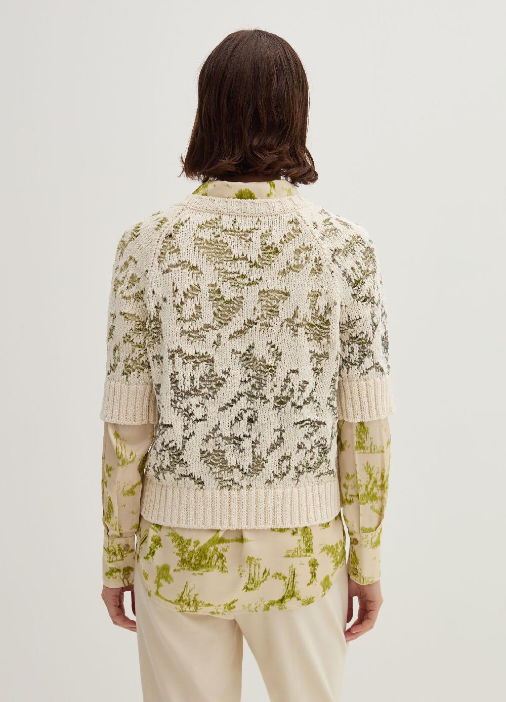 Stefanel Maglia traforata jacquard maniche al gomito Fino al 65% di sconto