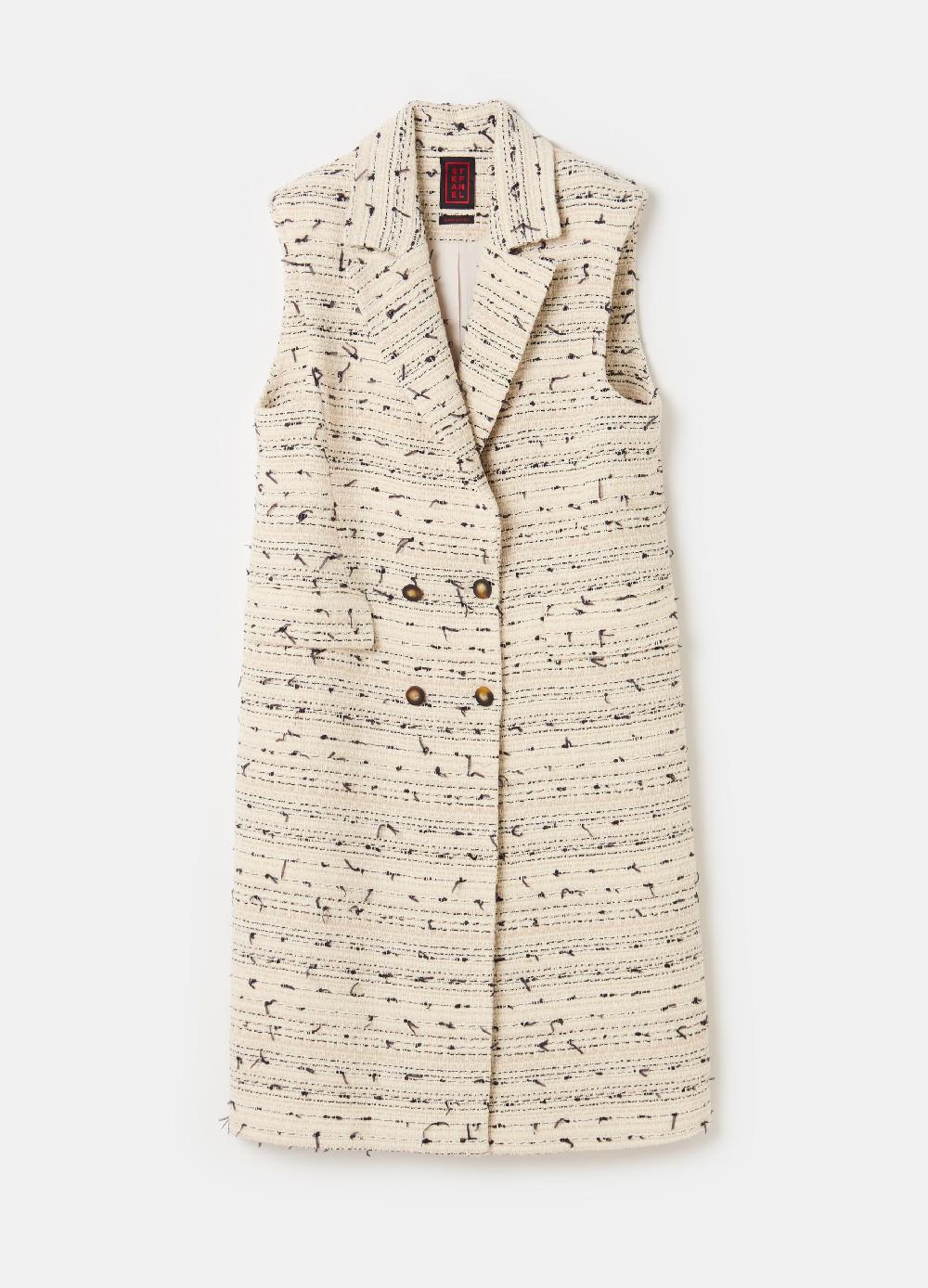 Stefanel Gilet lungo doppiopetto in tweed Only for today