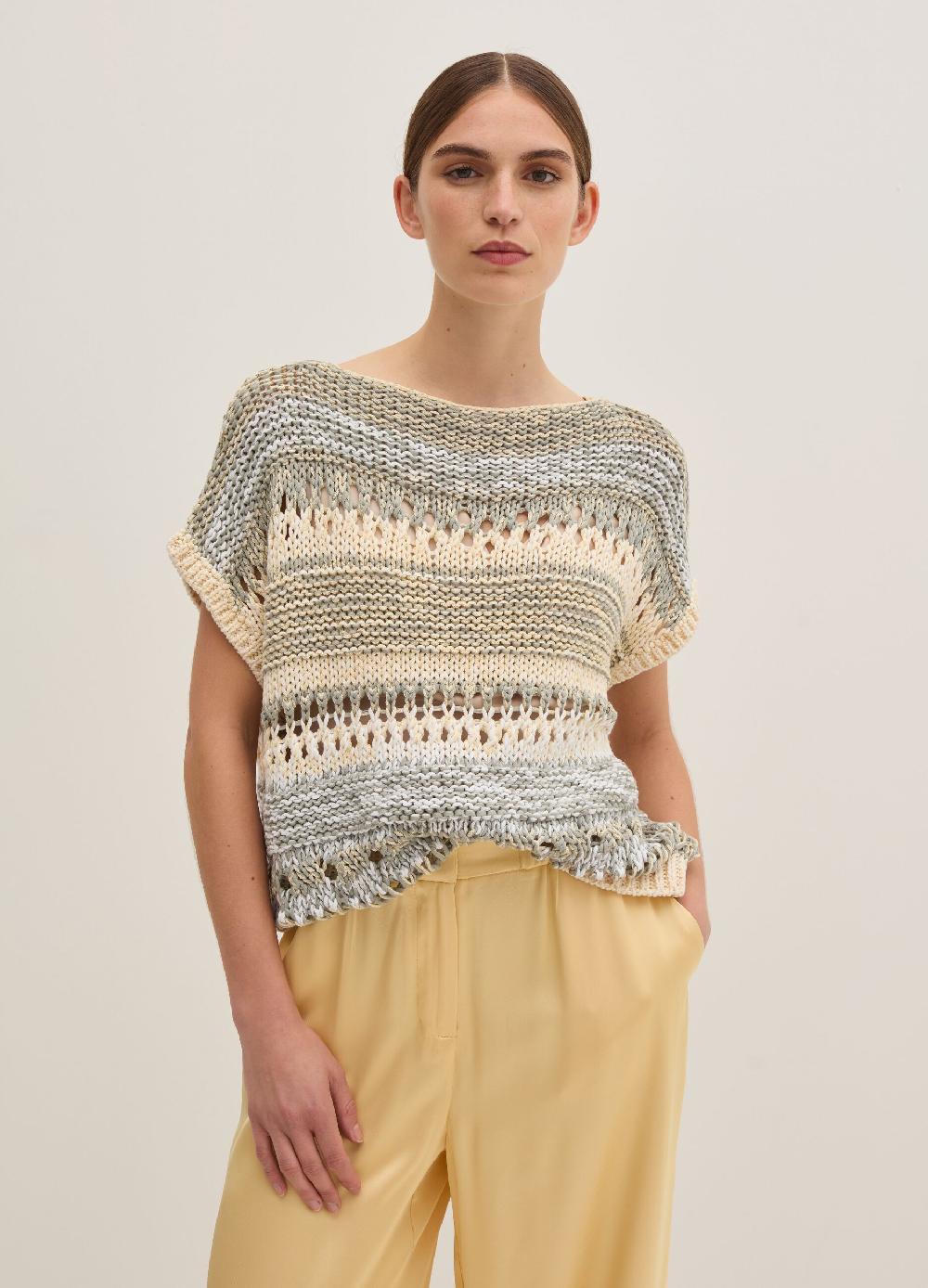 Stefanel Maglia lavorata con fantasia multicolore Super sconto